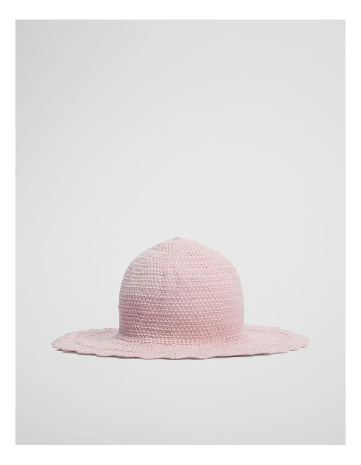 Organically Grown Cotton Knit Bucket Hat in Mineral Pink image 1