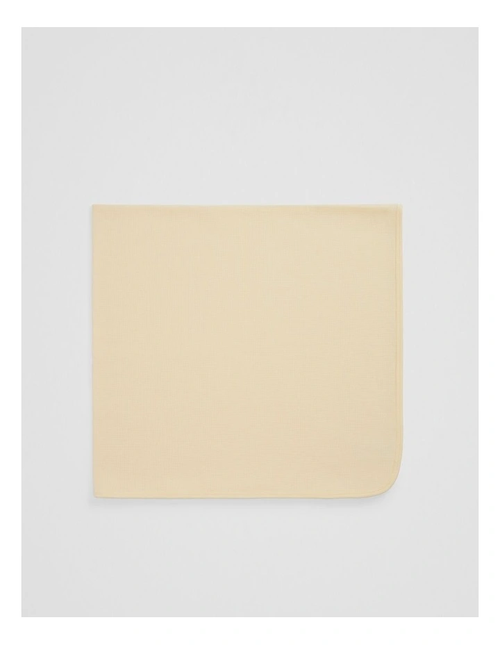 Organically Grown Cotton Waffle Blanket in Butter image 3