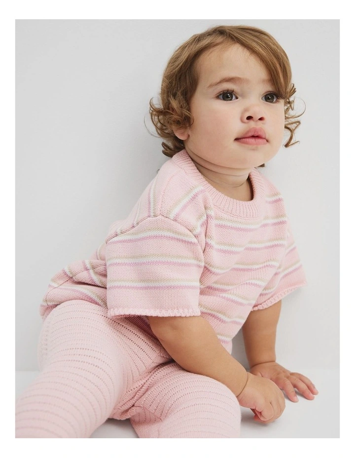 Knit T-shirt in Mineral Pink image 3