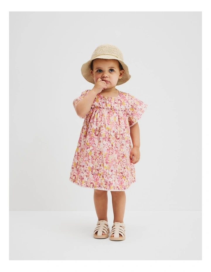 Organically Grown Cotton Garden Flare Dress in Multi Floral image 1