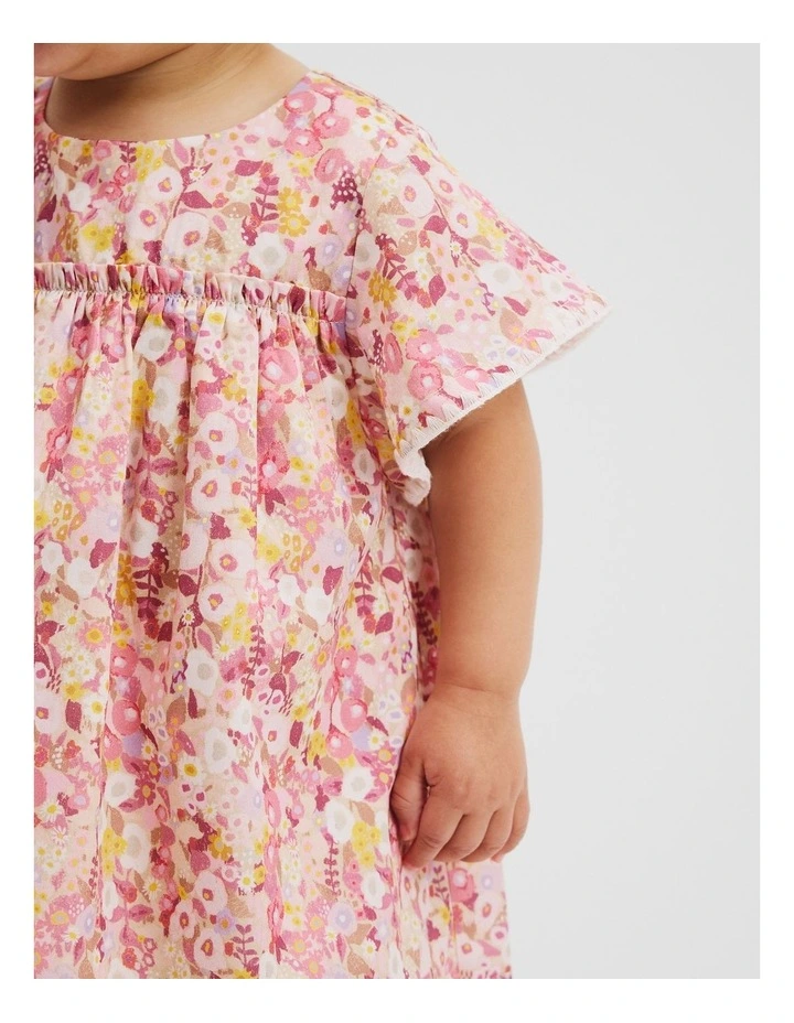 Organically Grown Cotton Garden Flare Dress in Multi Floral image 2