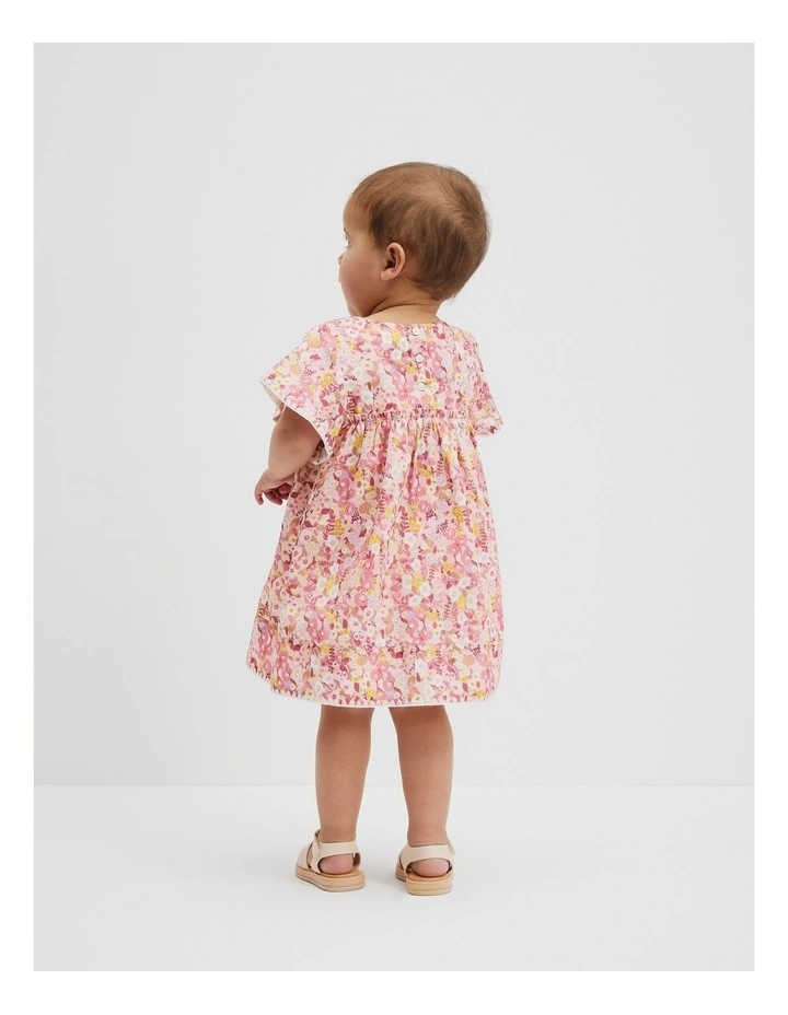 Organically Grown Cotton Garden Flare Dress in Multi Floral image 3