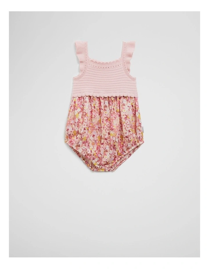 Organically Grown Cotton Garden Frill Romper in Multi Floral image 4