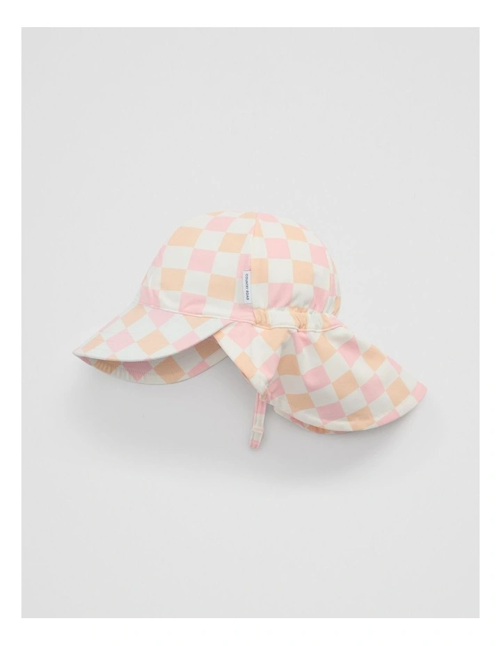 Check Swim Hat in Apricot image 1