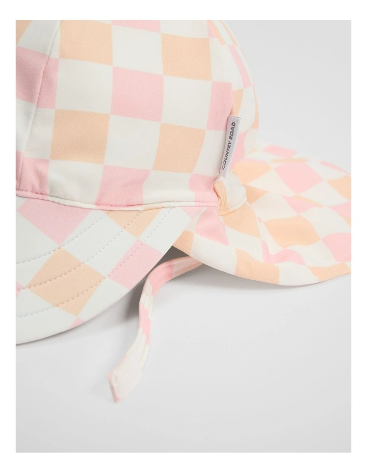 Check Swim Hat in Apricot image 2
