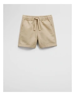 Cotton Linen Short in Wheat