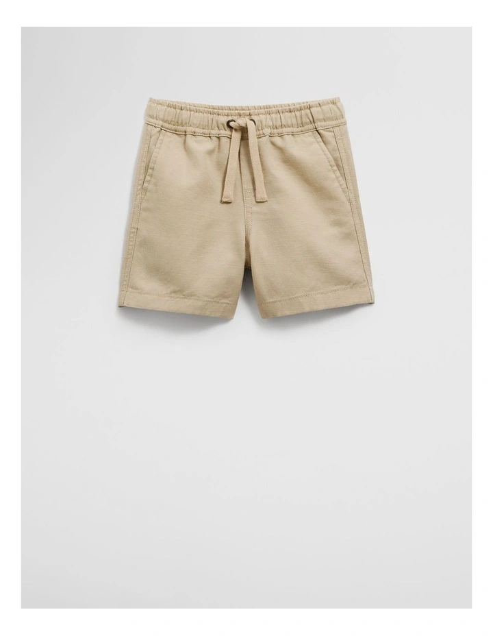 Cotton Linen Short in Wheat image 1