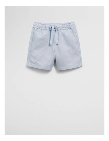 Cotton Linen Short in Soft Blue