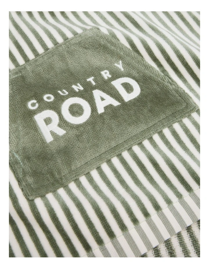 Verified Australian Cotton Logo Stripe Poncho in Fern image 2