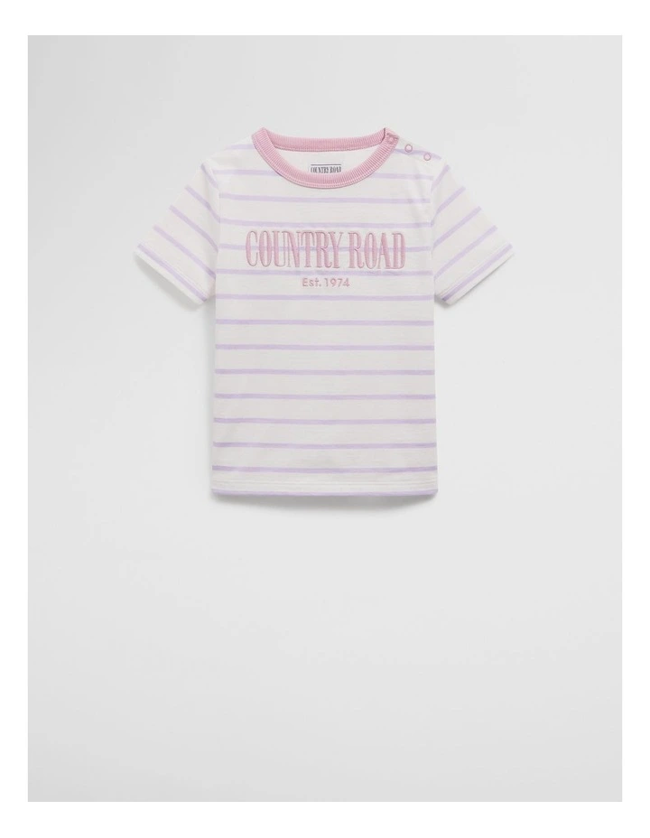 Australian Cotton Heritage T-Shirt in Lilac Stripe image 1