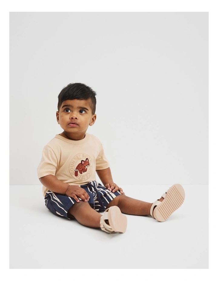 Cotton Sleeping Leopard T-Shirt in Wheat image 1