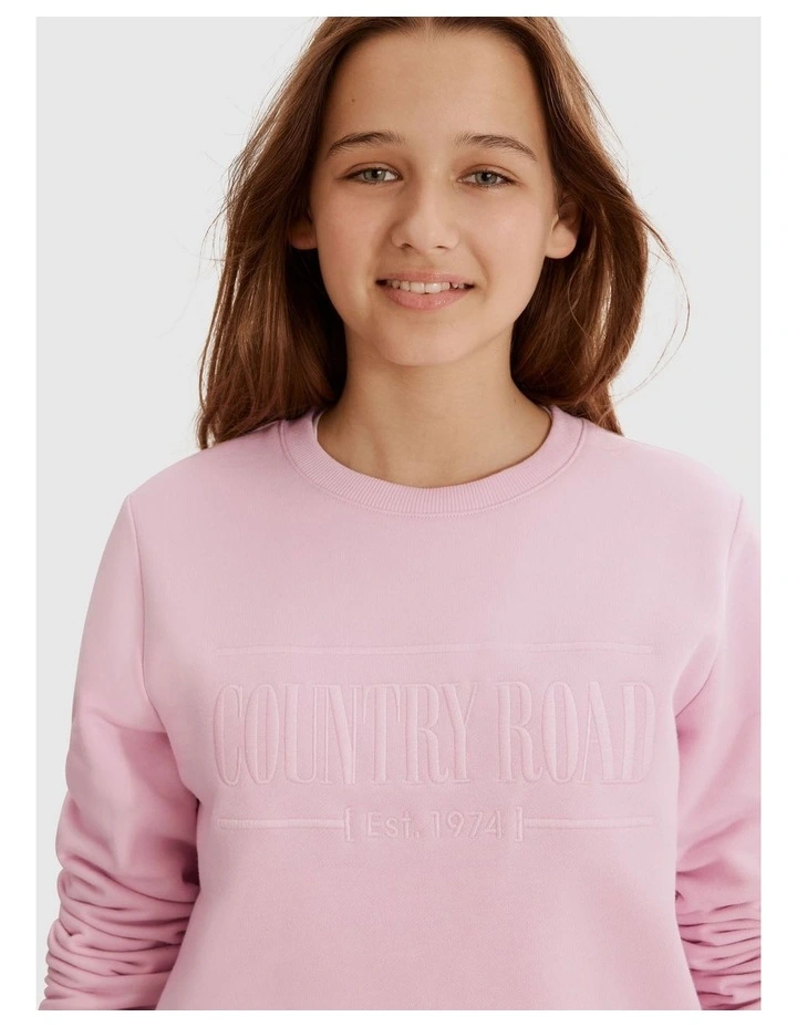 Teen Verified Australian Cotton Heritage Sweat in Ice Pink image 1