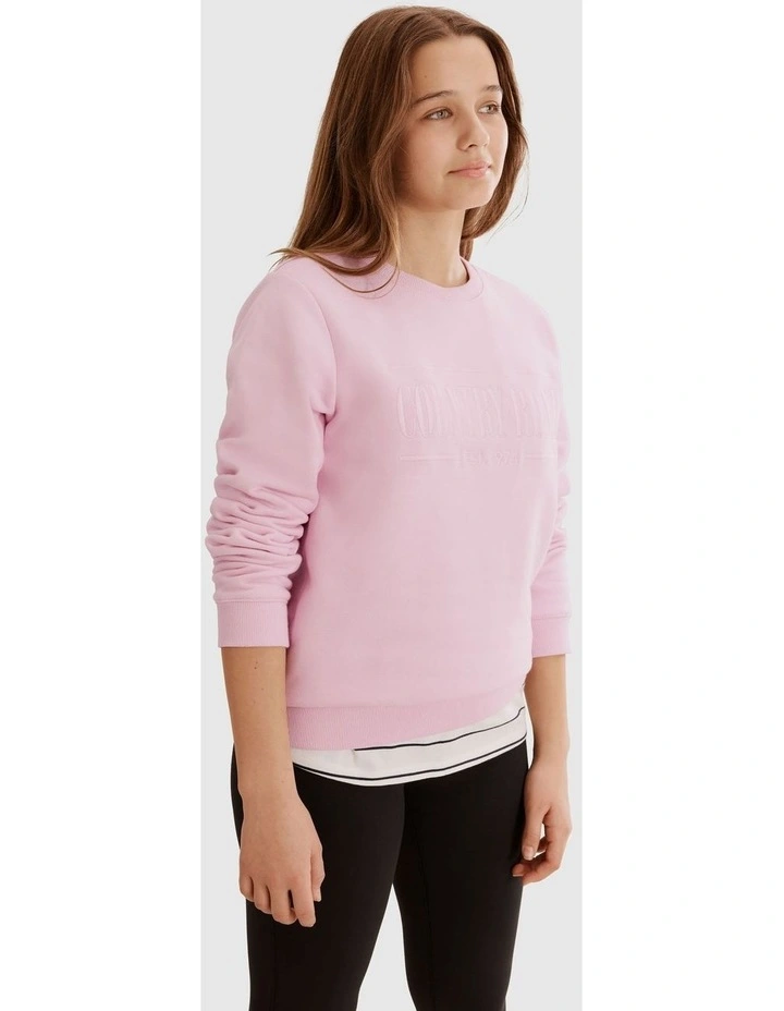 Teen Verified Australian Cotton Heritage Sweat in Ice Pink image 2