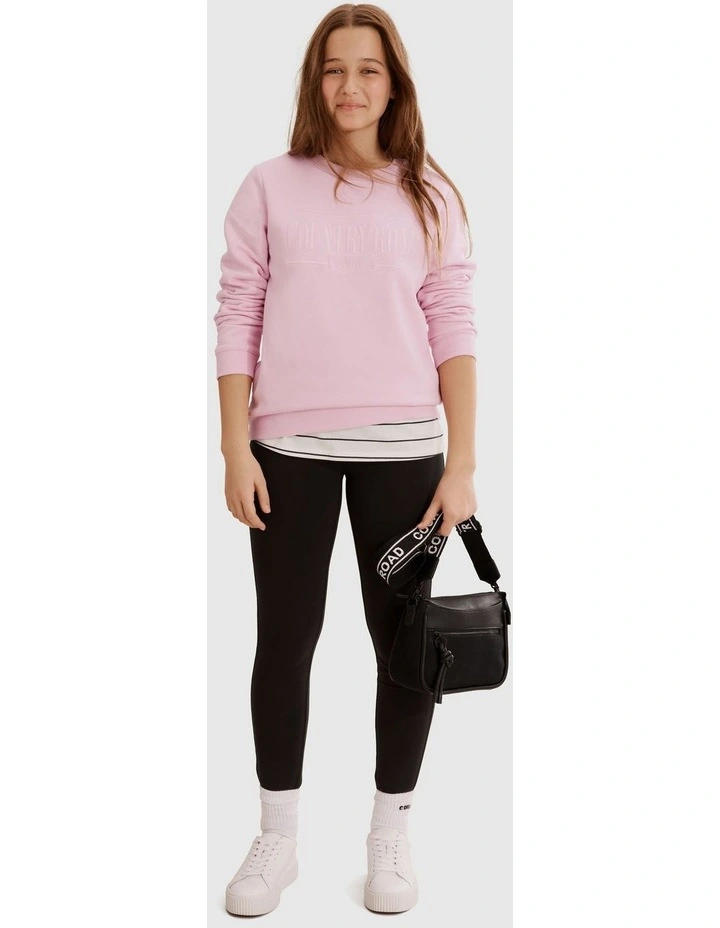Teen Verified Australian Cotton Heritage Sweat in Ice Pink image 3
