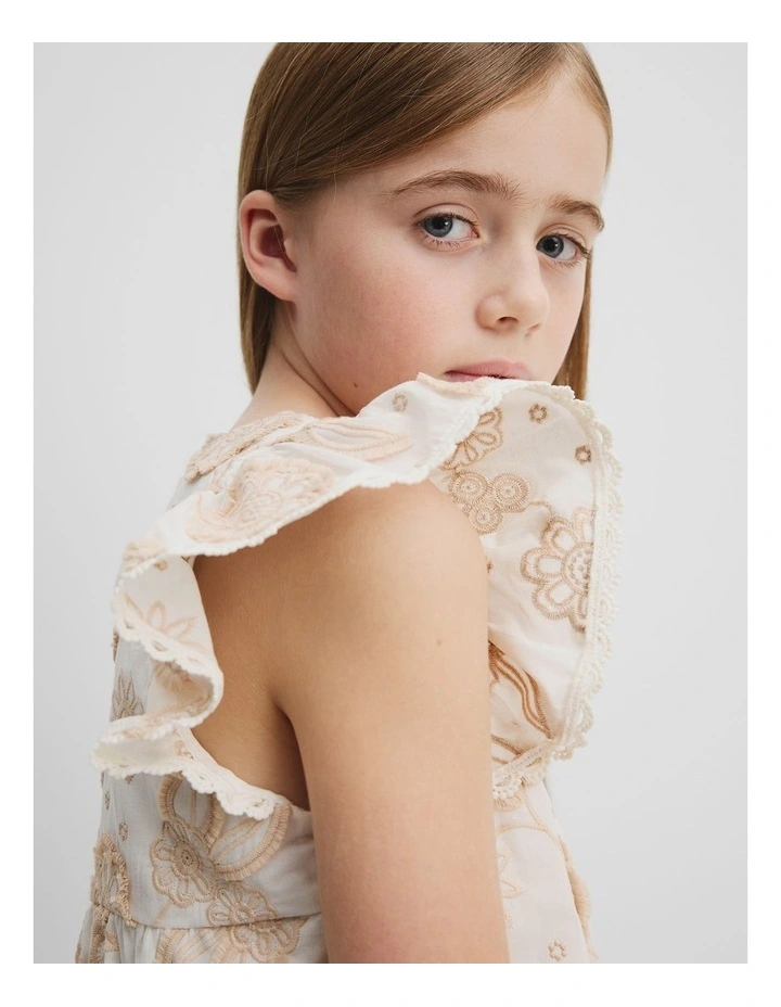 Floral Embroidered Shirt in Marshmallow image 2