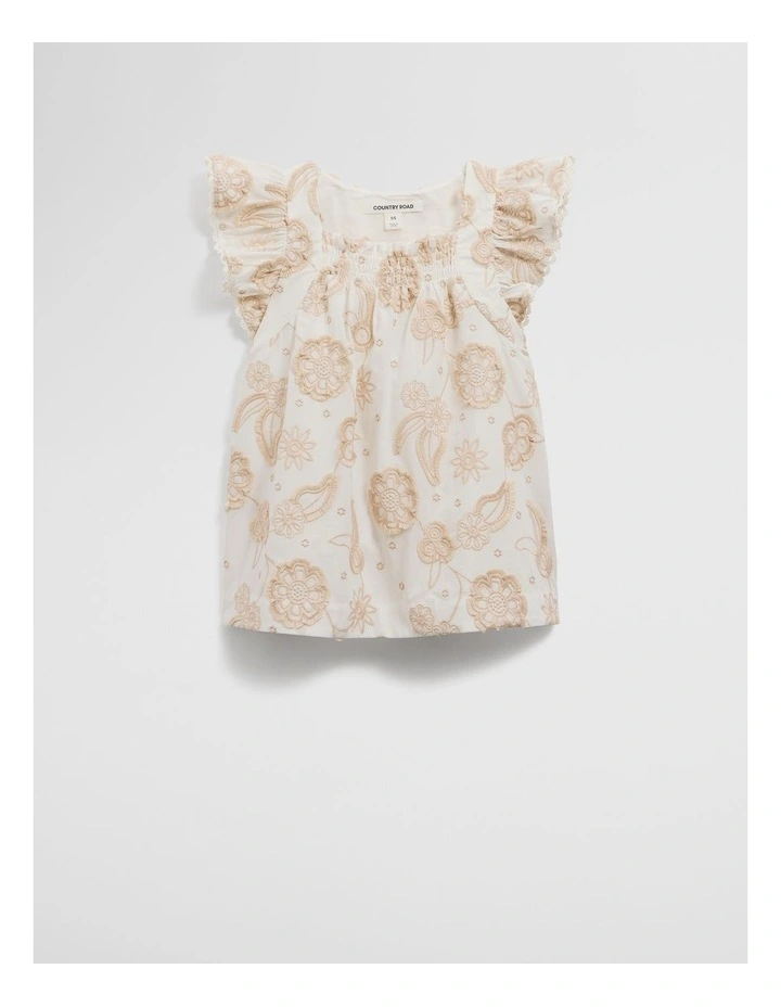 Floral Embroidered Shirt in Marshmallow image 4