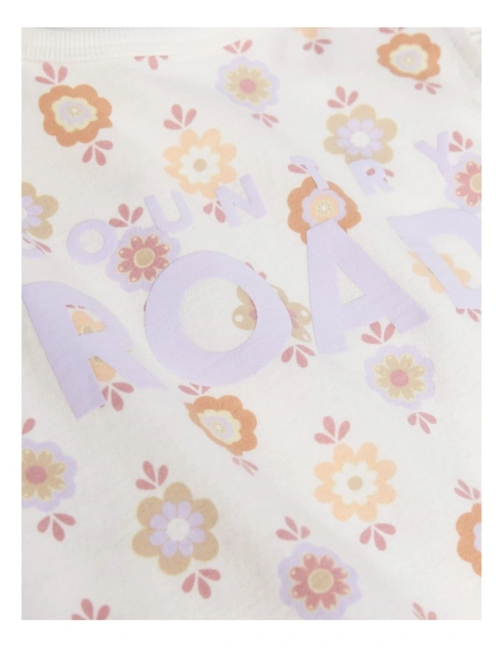 Organically Grown Cotton Logo Floral Pyjama Set in Marshmallow image 5