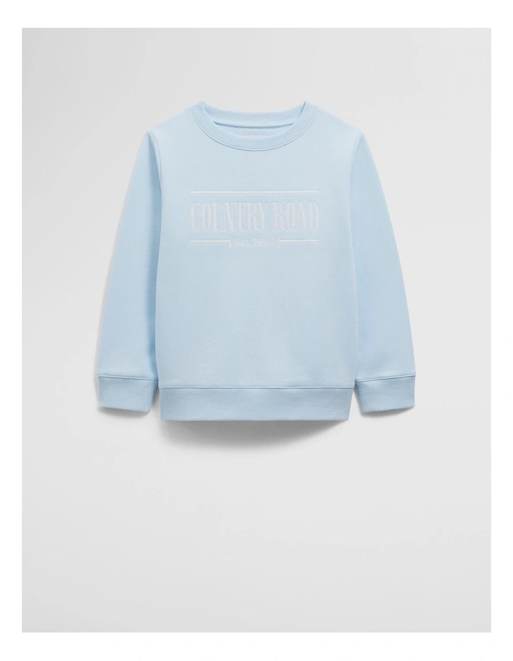 Australian Cotton Heritage Sweat in Marsh Pale Blue image 1