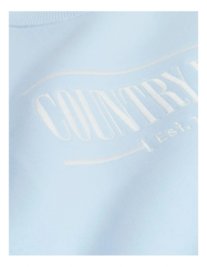 Australian Cotton Heritage Sweat in Marsh Pale Blue image 2
