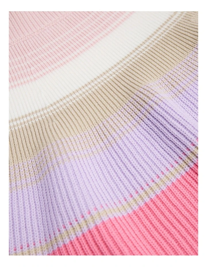 Organically Grown Cotton Stripe Knit Skirt in Multi Natural image 2