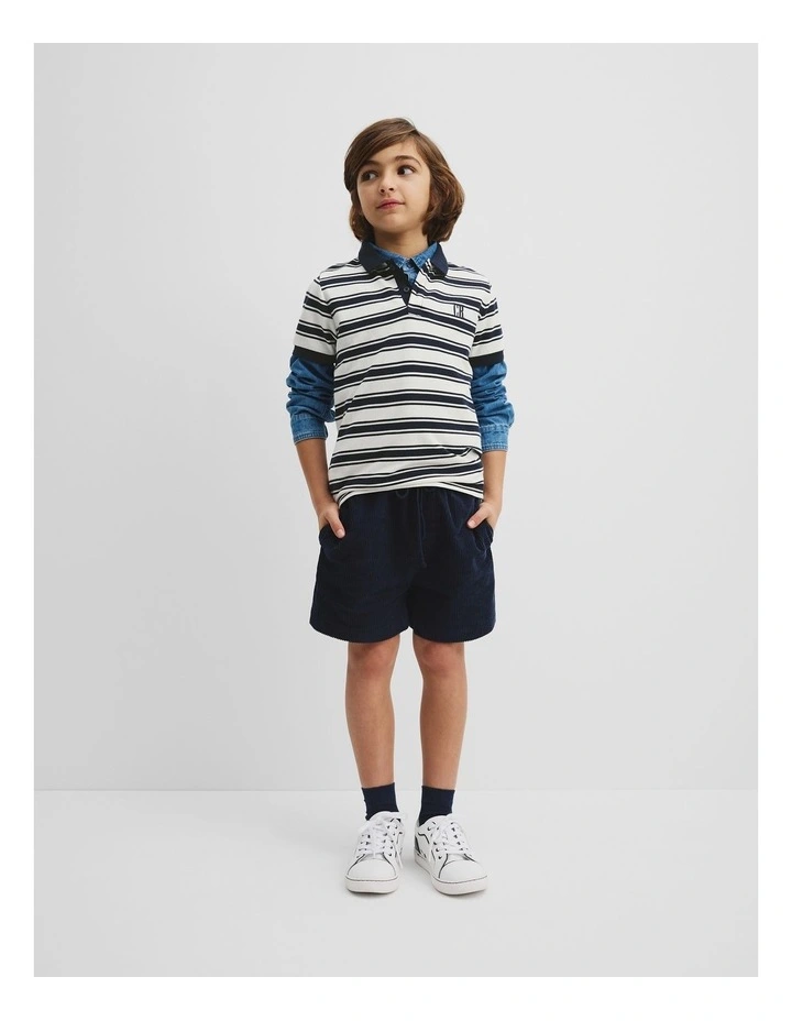 Organically Grown Cotton Cord Short in Navy image 1