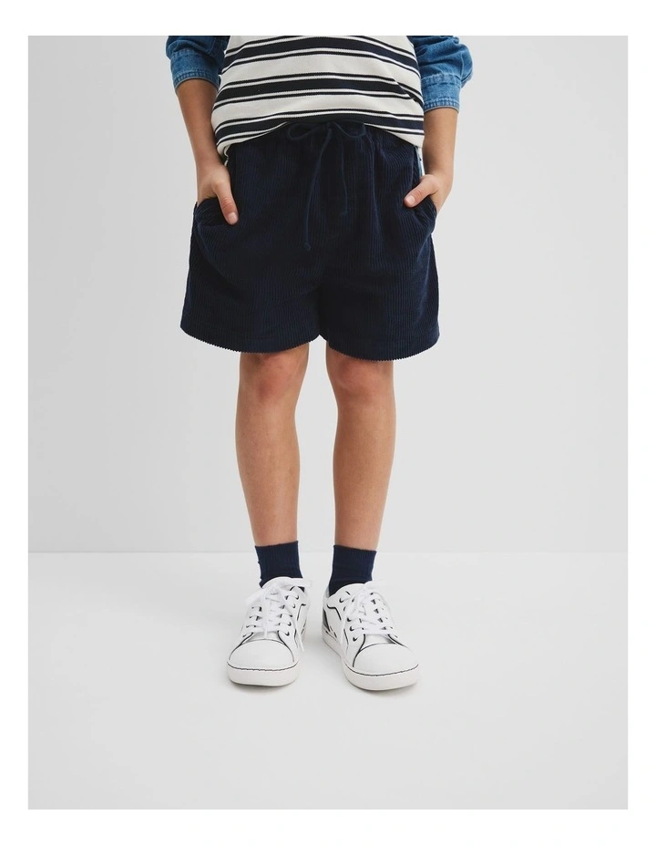 Organically Grown Cotton Cord Short in Navy image 2