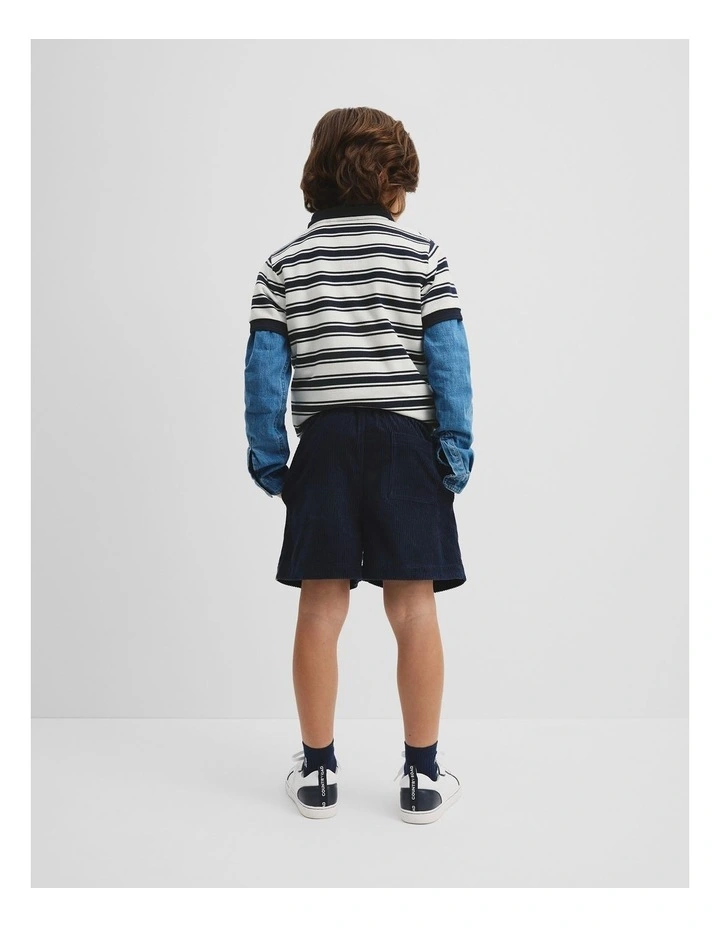 Organically Grown Cotton Cord Short in Navy image 3