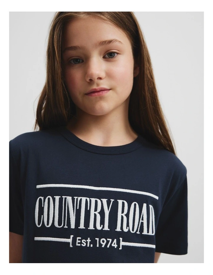 Verified Australian Cotton Heritage T-shirt in Marsh Navy image 2