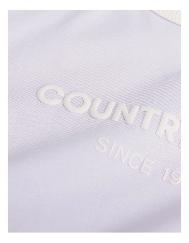 Australian Cotton Contrast Logo T-Shirt in Lilac image 2