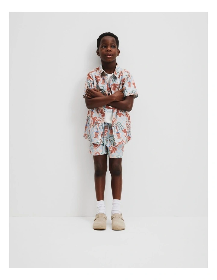 Leopard Check Shirt in Soft Blue image 1