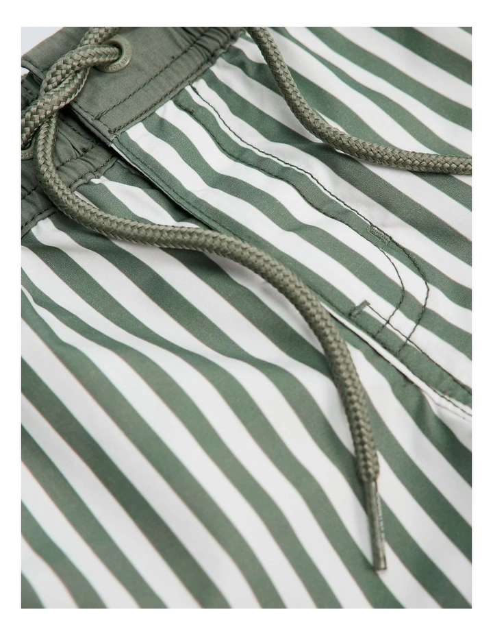 Recycled Blend Stripe Board Short in Fern image 5