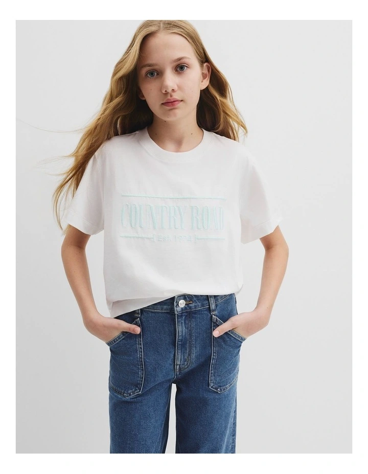 Teen Verified Australian Cotton Heritage T-shirt in Metallic Marsh image 2