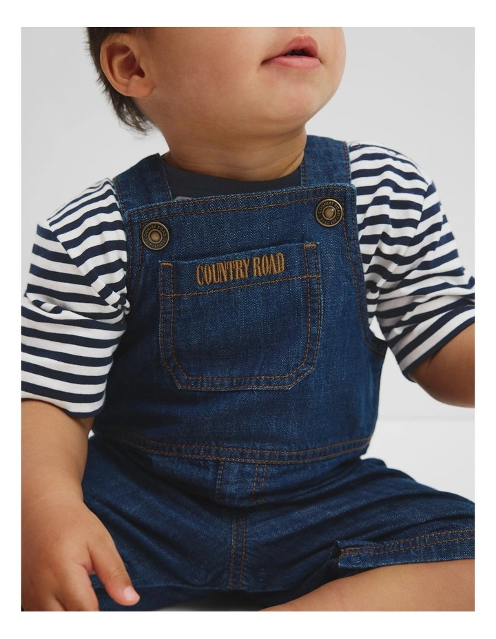 Organically Grown Cotton Denim Overall in Indigo Rinse image 2