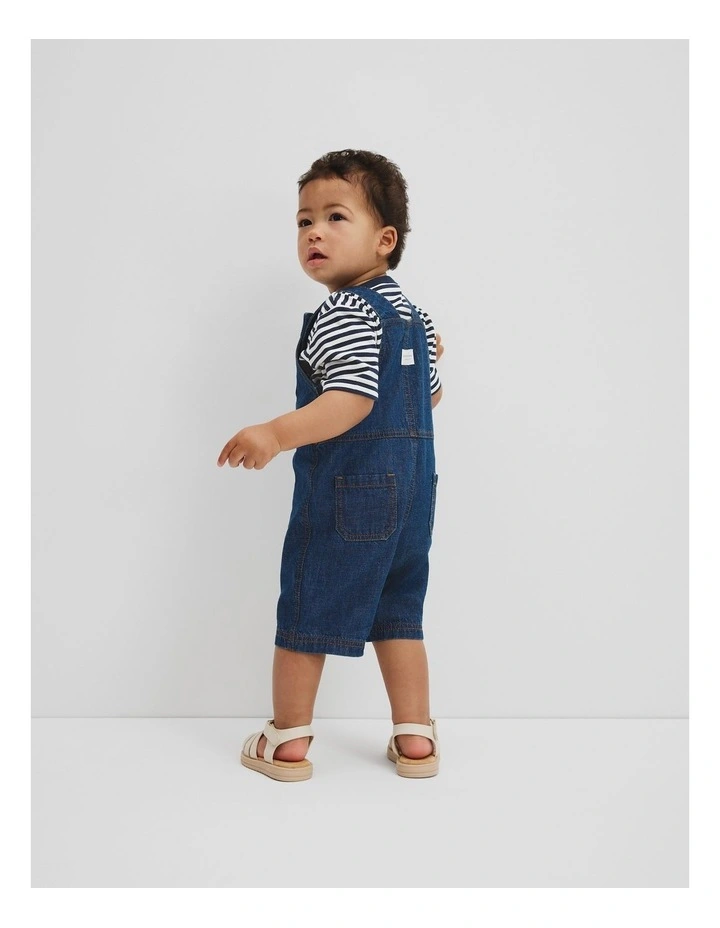 Organically Grown Cotton Denim Overall in Indigo Rinse image 3