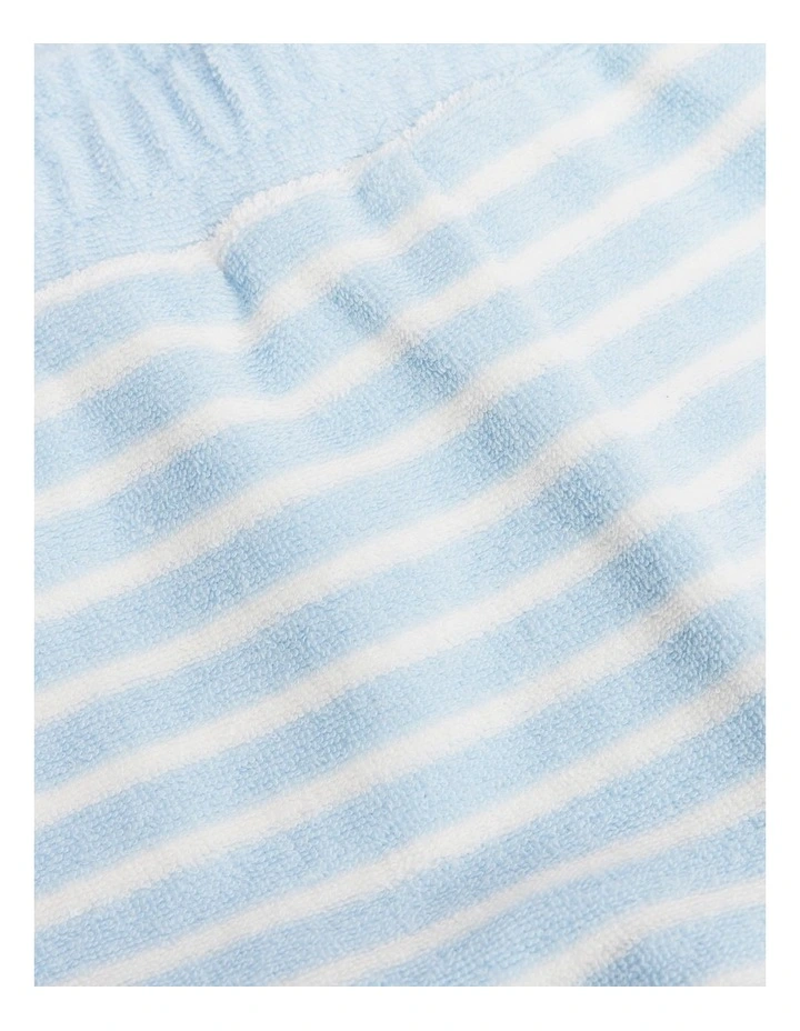 Organically Grown Cotton Terry Short in Soft Blue Strip image 5