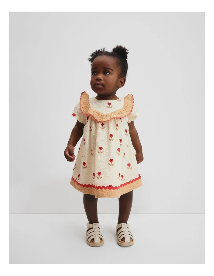 Pansy Frill Dress in Multicolour image 1