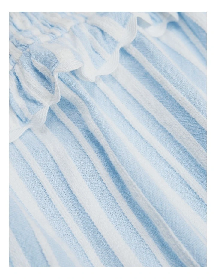 Scallop Stripe Romper in Sky image 2