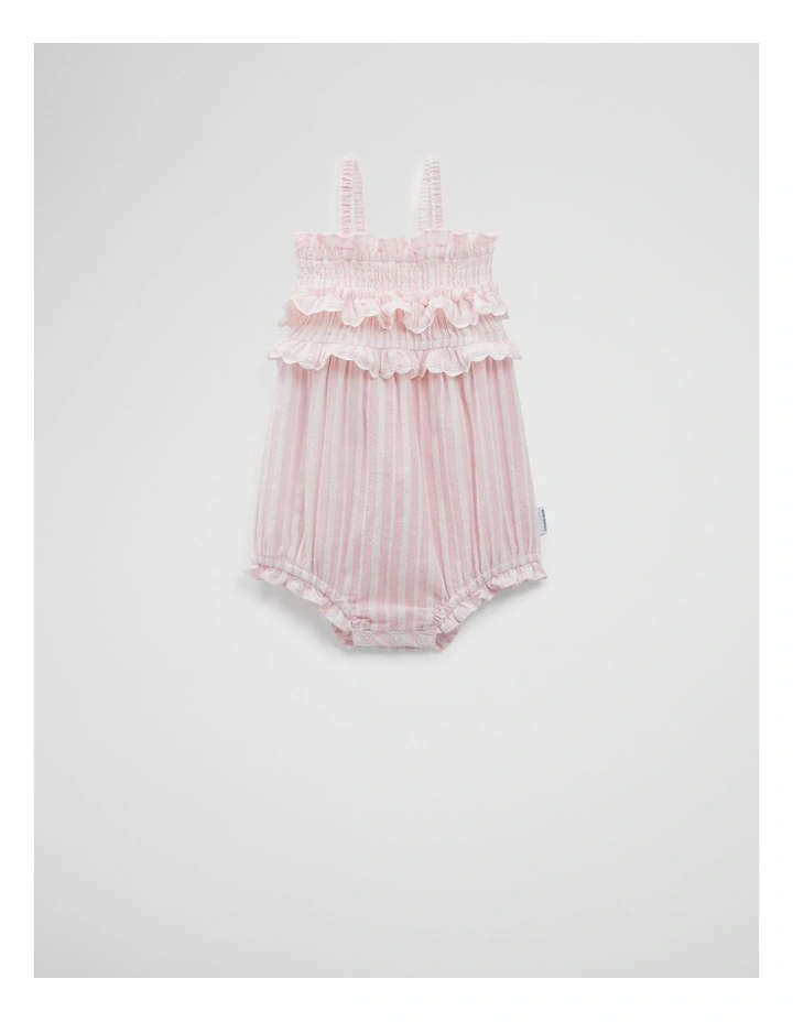 Scallop Stripe Romper in Mineral Pink image 1