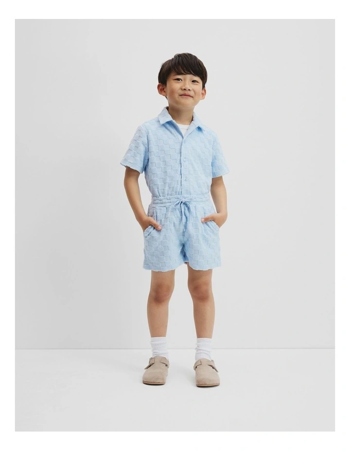 Cotton Terry Short in Soft Blue image 1