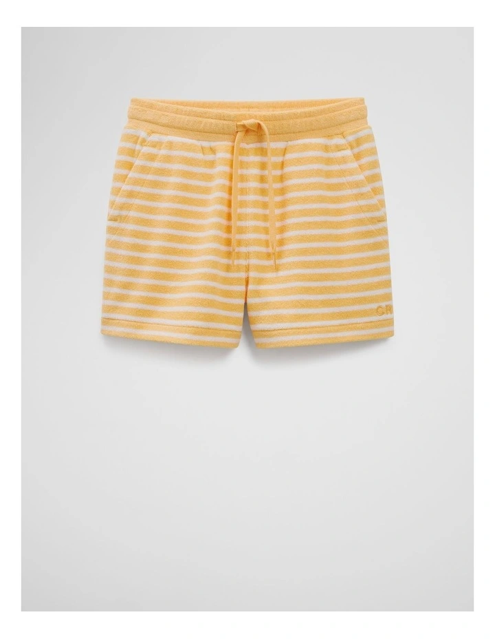Organically Grown Cotton Terry Short in Canary Stripe image 1