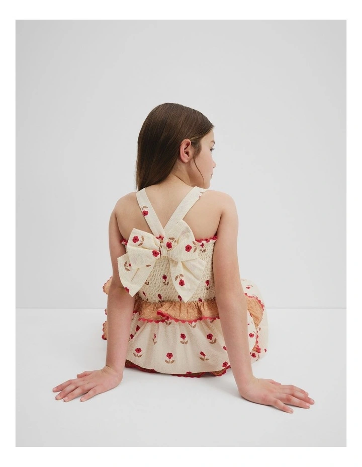 Pansy Tier Dress in Multicolour image 1