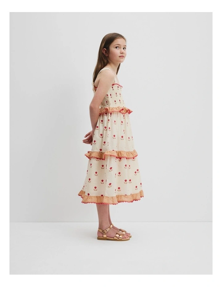 Pansy Tier Dress in Multicolour image 2
