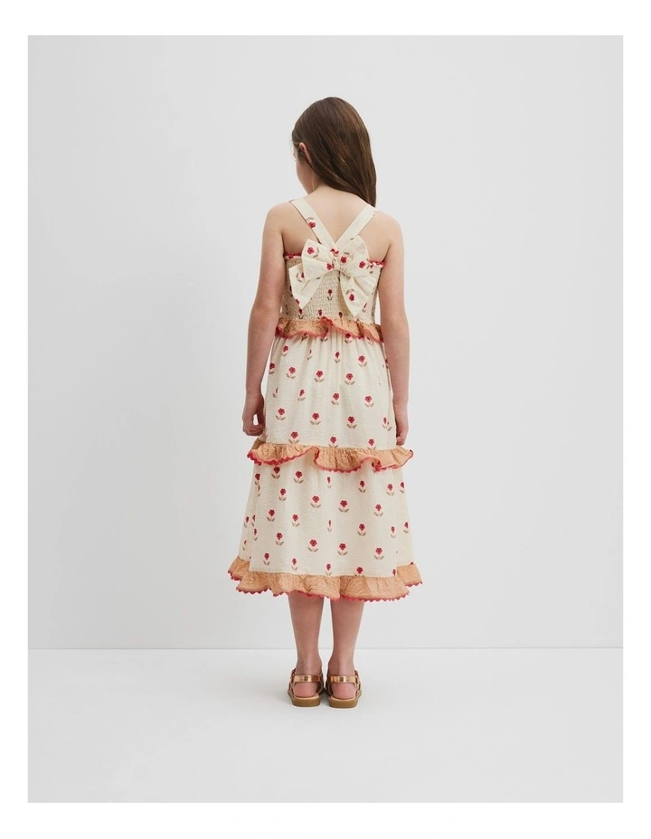 Pansy Tier Dress in Multicolour image 3
