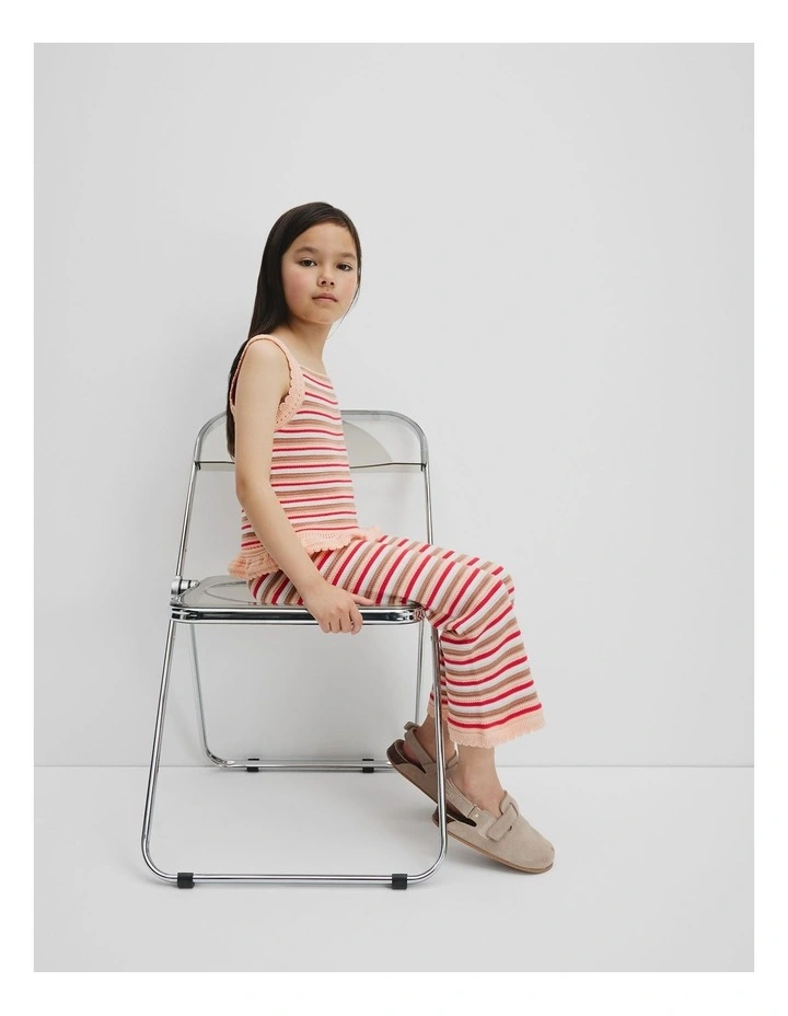 Organically Grown Cotton Knit Cami in Multi Stripe image 1