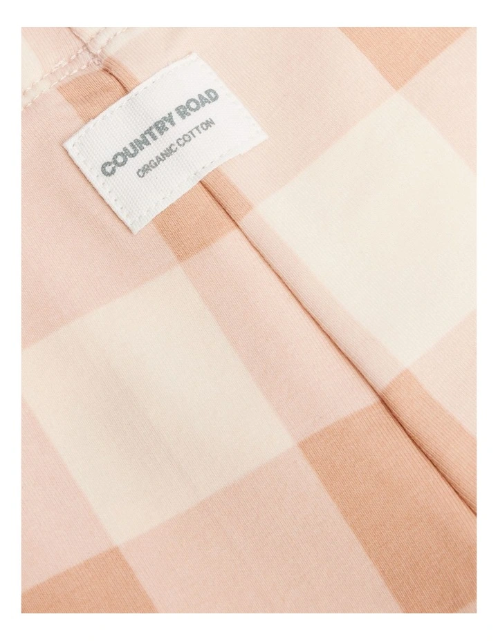 Organically Grown Cotton Blend Bike Short in Toast Check image 2