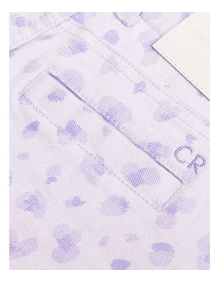High Rise Denim Short in Lilac Leopard image 2