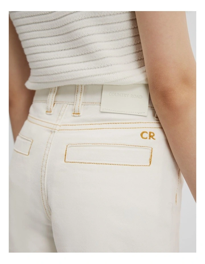 High Rise Denim Short in Marshmallow image 2
