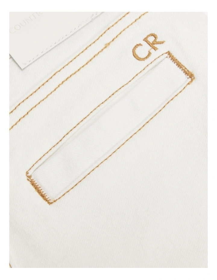 High Rise Denim Short in Marshmallow image 5