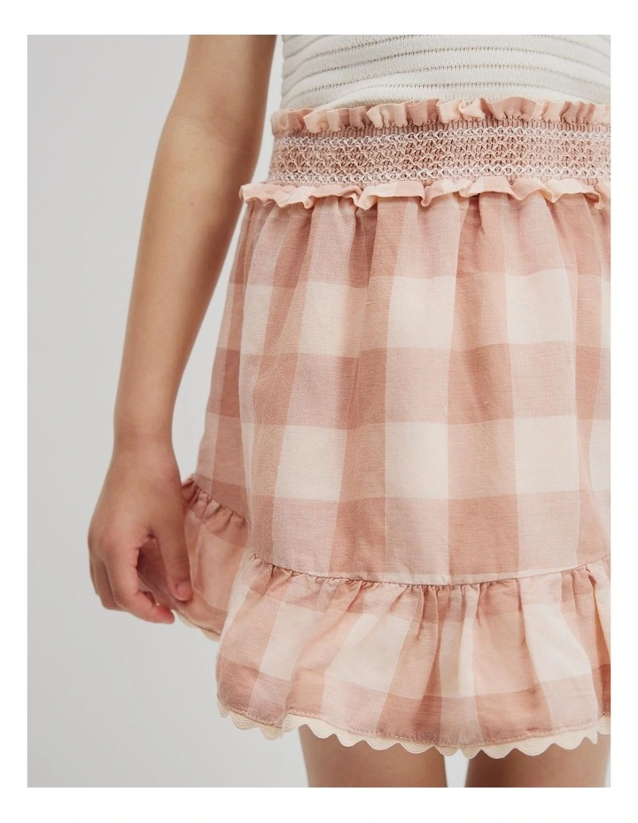Check Skirt in Toast image 2