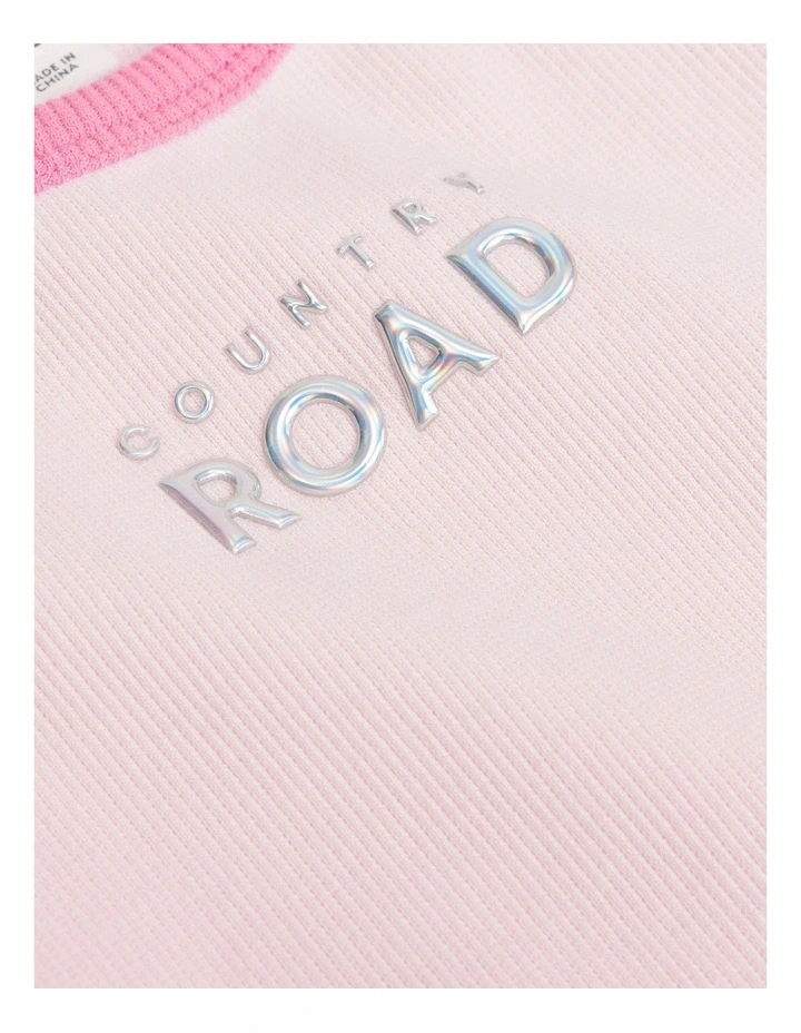 Organically Grown Cotton Logo Halter Tank in Mineral Pink image 2